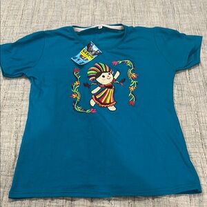 Embroidered Mexican Doll Tee